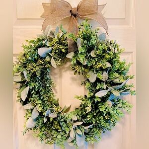 Everyday Greenery Wreath, All Year Round Wreath, Eucalyptus&Lambs Ear Wreath